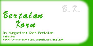 bertalan korn business card